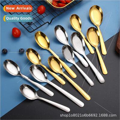 304 stainless steel flat bottom spoon Chinese thickened spoo