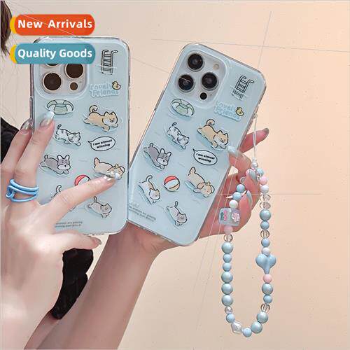 Summer Cartoon Swimming Puppy 适用 iPhone 12 Chain 14 ProMax