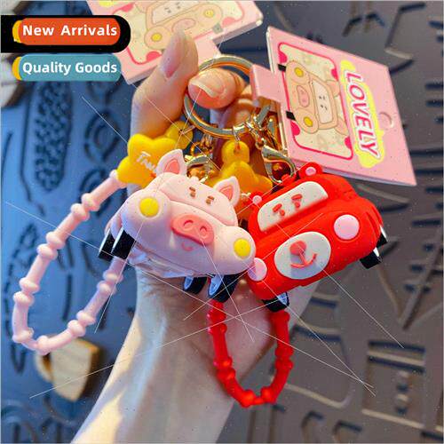 cartoon piggy back small car keychain cute nd couple doll ke