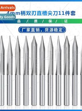 New 2 flute engraving drill 11pcs 4mm shank carbide end mill