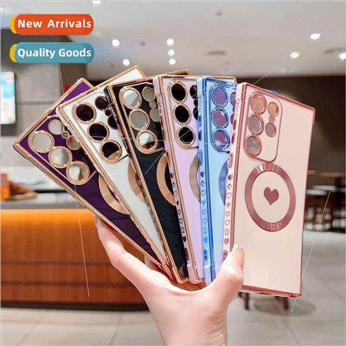 Electroplated Side Love S24Ultra Case CD pattern magnetic su