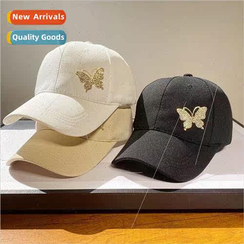 Baseball cap 2023 new simple hundred  diamond butterfly duck