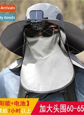 Digging holes solar embedded fan rechargeable big head cap m