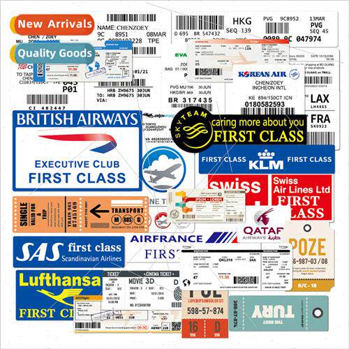 Boarding Pass Stickers 30 Traveler Trolley Case ggage Car Fa