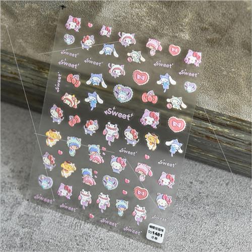 Nail embossed stickers Melody cat kurumi 5D cartoon cute nai