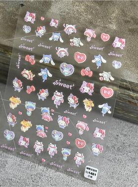 Nail embossed stickers Melody cat kurumi 5D cartoon cute nai