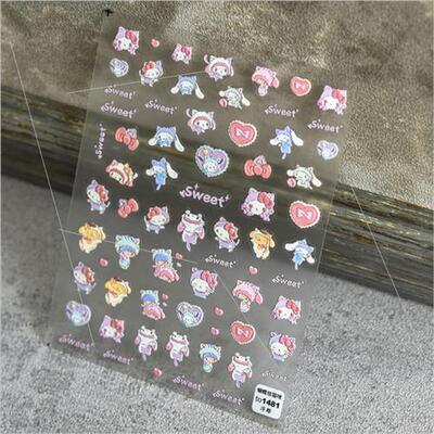 Nail embossed stickers Melody cat kurumi 5D cartoon cute nai
