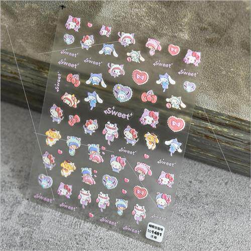 Nail embossed stickers Melody cat kurumi 5D cartoon cute nai