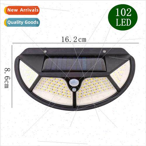 New 102LED solar wall light four sides luminous outdoor gara