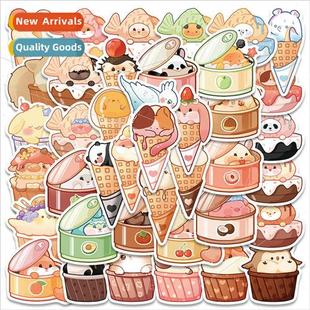 animal food trolley wind case laptop cute stickers doodle