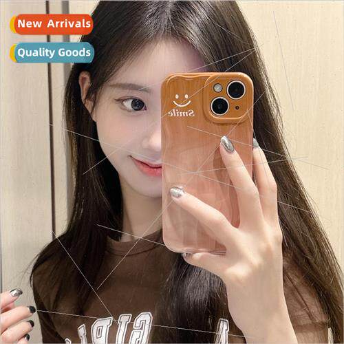 ins brown gradient smiley face 适用 Apple 13 phone case 14Pr