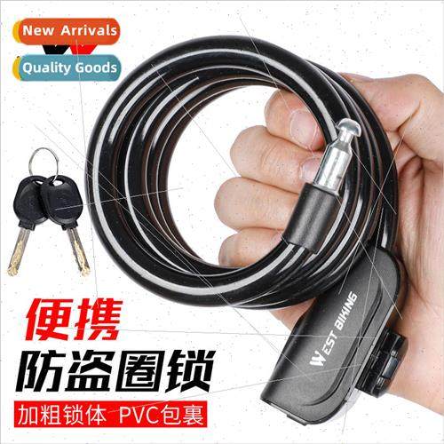Bicycle lock PVC steel cable anti-theft cycling lock portabl图片