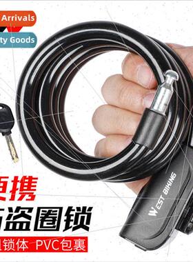 Bicycle lock PVC steel cable anti-theft cycling lock portabl