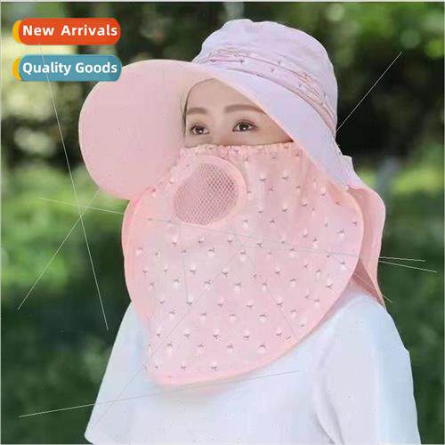 Cotton and linen sunscreen hat female summer mask to cover t