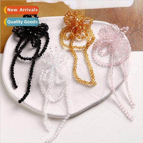 Korea simple long tassel crystal flowers diy handmade weavin