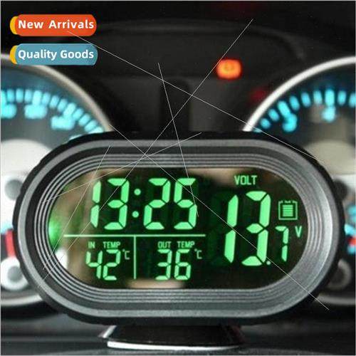 Multifunctional car temperature clock voltmeter car thermome