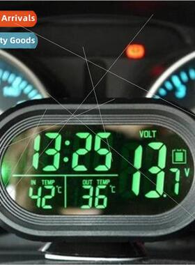 Multifunctional car temperature clock voltmeter car thermome