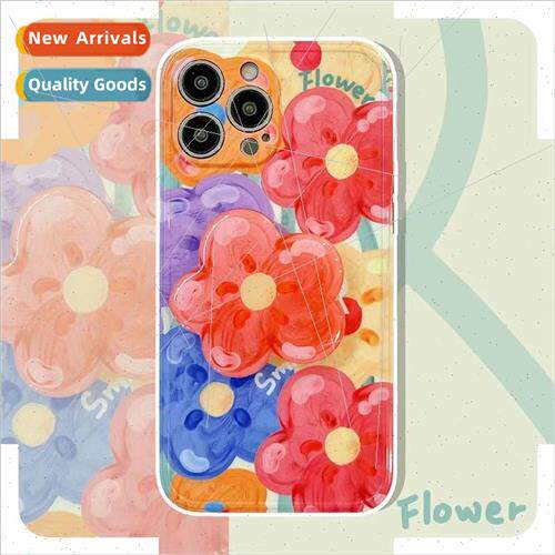ins colorful oil painting flower stand 适用 apple 14/13 phon