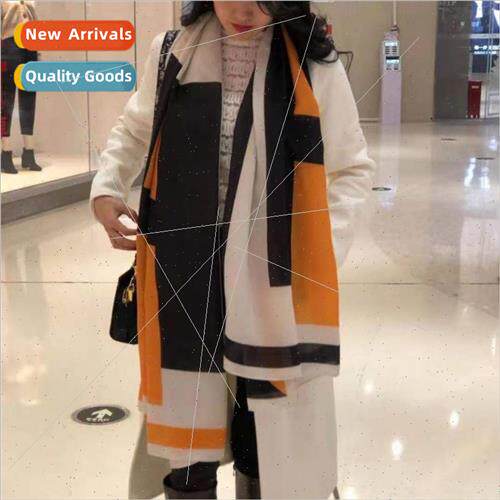 Autumn and winter fashion new large color H block geometric