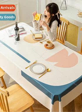 Morandi simple  leather tablecloth waterproof oil-proof drap