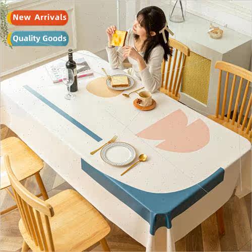 Morandi simple  leather tablecloth waterproof oil-proof drap