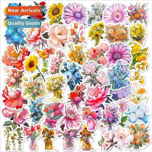 50 pcs of floral stickers new plants and flowers on earth ri