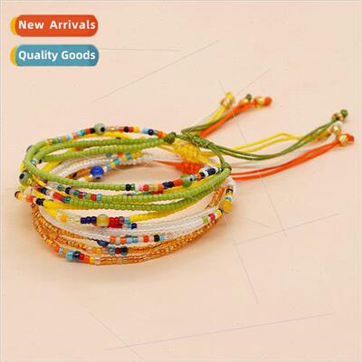 INS New Jewelry Mixed Color Three Circles Rice Beads Resin R