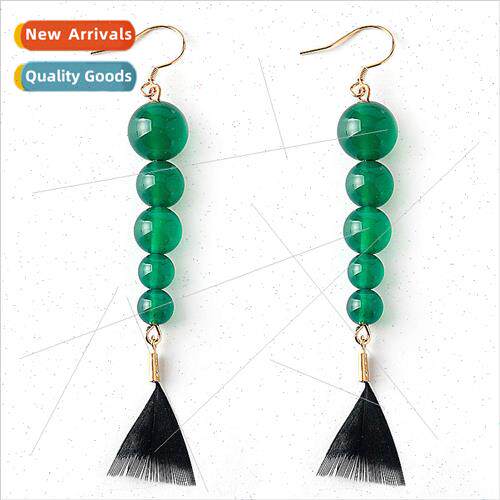 Anime around Inuyasha wind make Kagura onyx beaded earrings