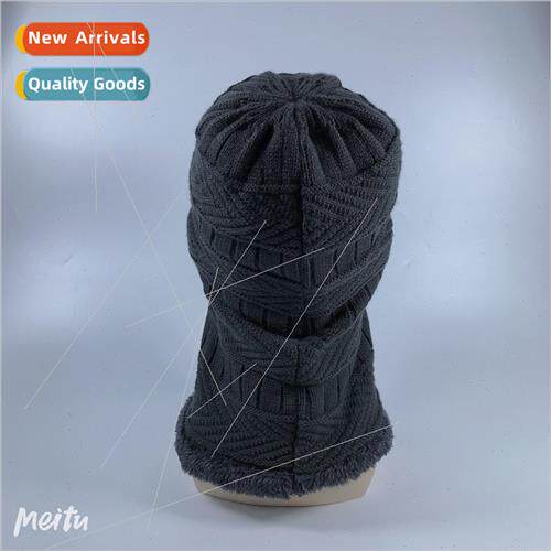 New fall and winter padded set of hats mens knitted winter e