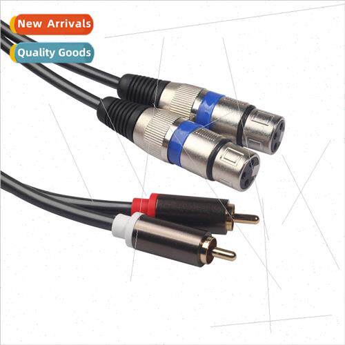 Gold-plated head Double Lotus Male RCA to Double XLR Female