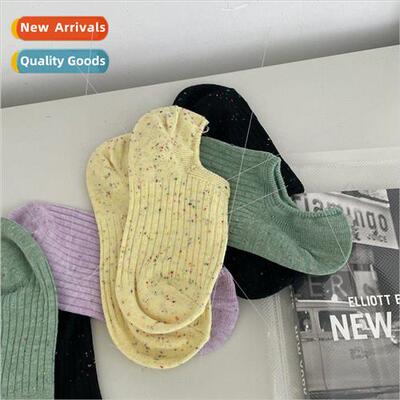 ster sister summer new Japanese dots yarn boat socks women s