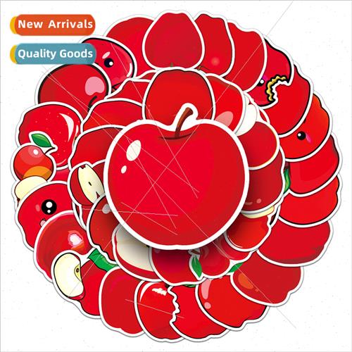 50 cartoon apple red cute fruit food doodle waterproof decor
