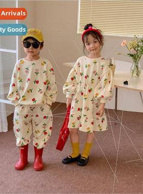 Childrens suit 2023 fall men and girls Korean  of the long-s
