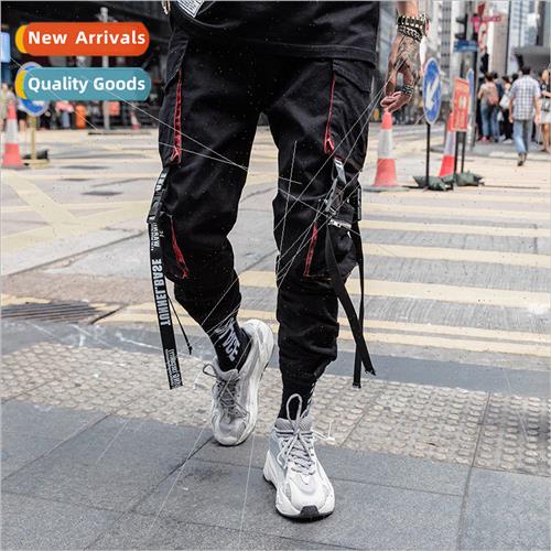 Summer hip-hop pants pants men Korean flutter belt work pant