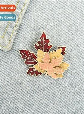 Creative Retro Maple Leaf Stacked Shape Brooch Jewelry Creat
