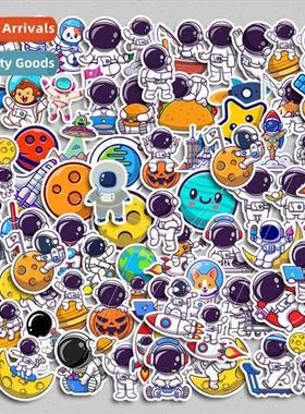 Cartoon cute astronaut suitcase handbook stickers laptop cel