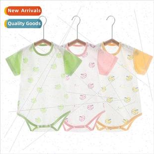 Wrap baby summer thin short-sleeved crawling suit summer bab