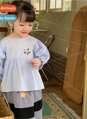 Girls embroidery set 2023 spring new childrens fashion doll