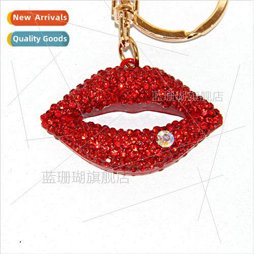 Red lips keychain boutique fashion sexy red lips rhinestone