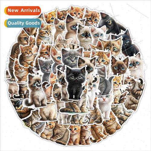 50 pcs of cute wide-eyed cat graffiti stickers car cell phon