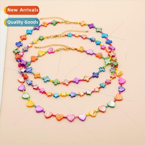 Bohemian  natural shell love pentagram cross beaded fashion