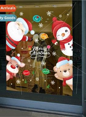 Christmas decoration door stickers Santa Claus window sticke