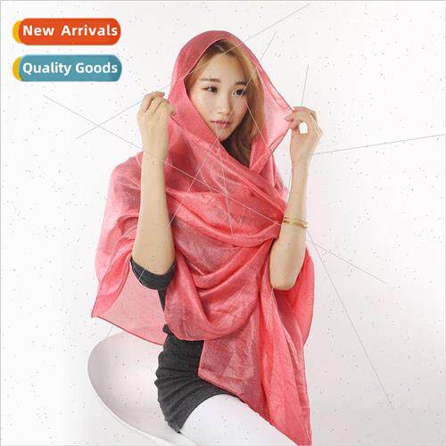 New Dutch linen silk scarf beaded solid color beach towel du