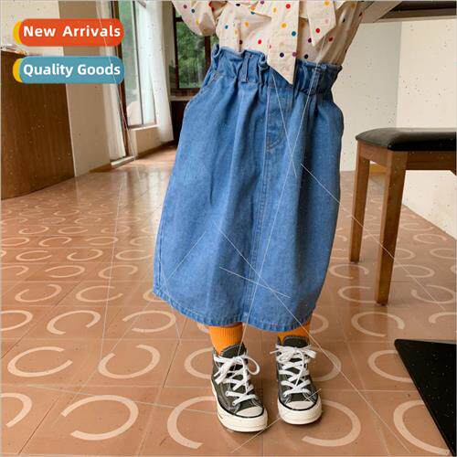 20 fall new girls small fresh cowboy half-body skirt Korean