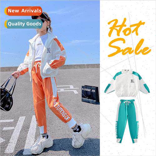 2023 new childrens sportswear girls sports suit fall  middle