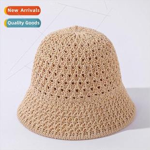summer hole linen Straw sub female fisherman Korean hat