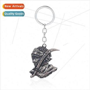 ring curved sword Game keychain man talisman character old