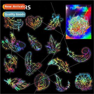 lver Laser Stickers Notebook Feather Window Deco Romantic