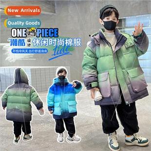 gradient color winter Boys new jacket 2023 thi cotton