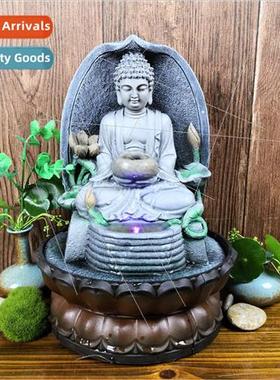 Buddha statue resin flowing water ornaments east Asian craft
